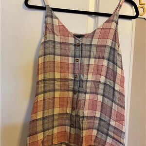 Staccato Red and Blue Plaid Tank Top